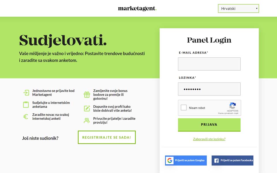 MARKETAGENT.COM – Vaše nam je mišljenje važno i isplati se: da bismo utvrdili sutrašnje trendove i zaradili novac na svakom ispitivanju. MARKETAGENT.COM – Vaše nam je mišljenje važno i isplati se: da bismo utvrdili sutrašnje trendove i zaradili novac na svakom ispitivanju.