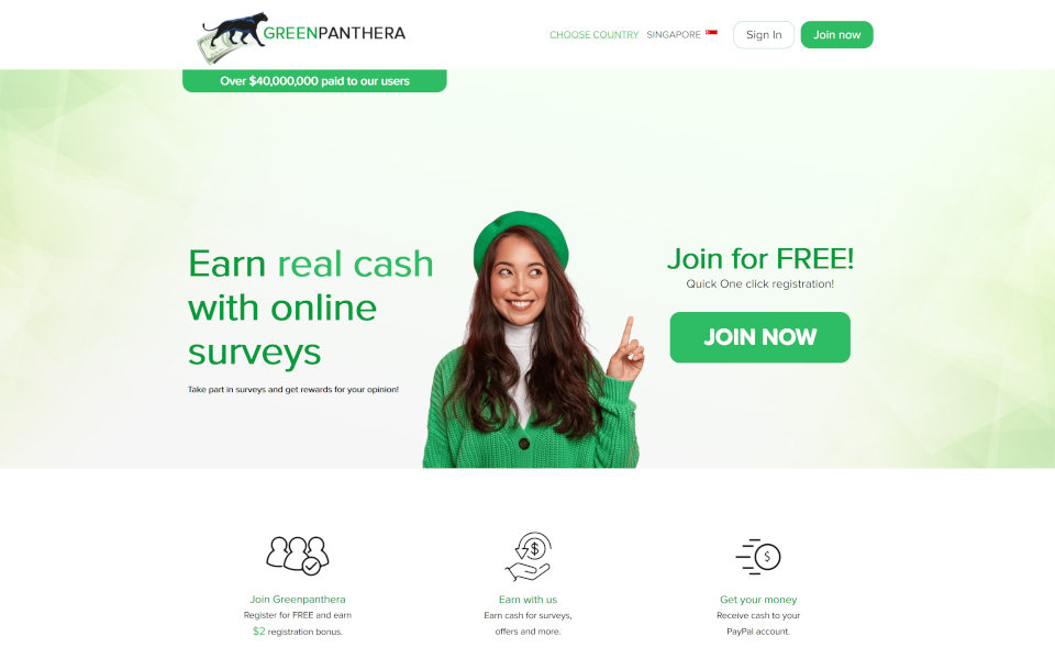 Mari jadi salah seorang daripada ahli GreenPanthera.com dan perolehi duit! Ambil bahagian dalam survey kami dan dapatkan ganjaran untuk pendapat anda!