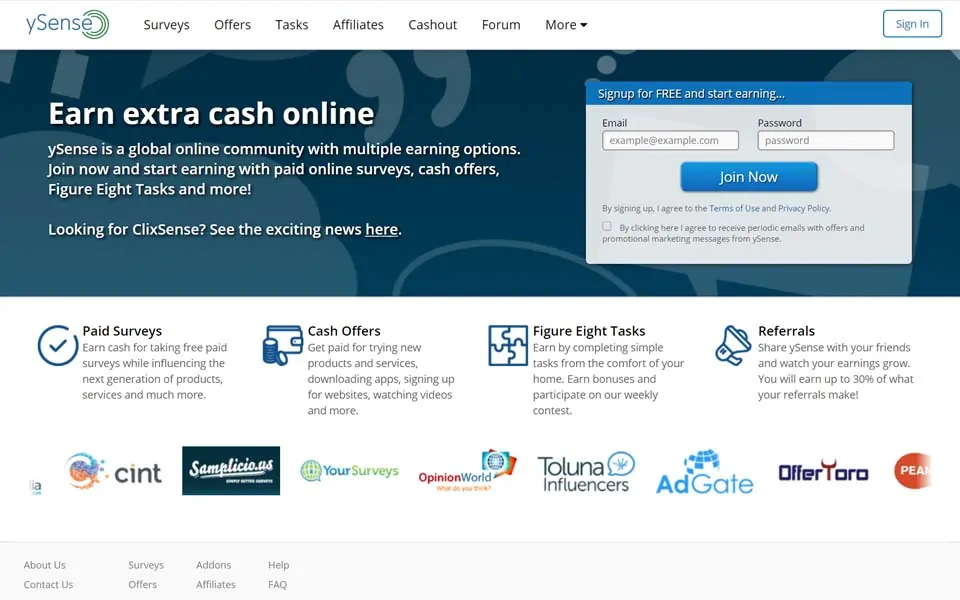 ySense - به دنبال کسب پول نقد اضافی آنلاین میگردید ؟